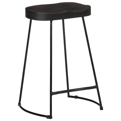 Barstole 2 stk. 45x40x62 cm massivt mangotræ sort