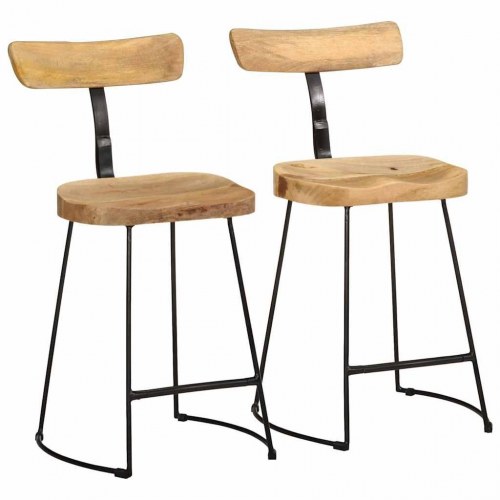 Barstole 2 stk. 49x43x79 cm massivt mangotræ
