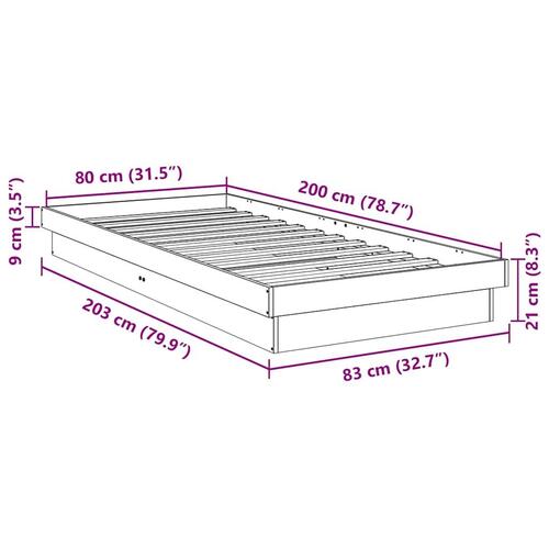 Sengeramme uden madras 80x200 cm konstrueret træ
