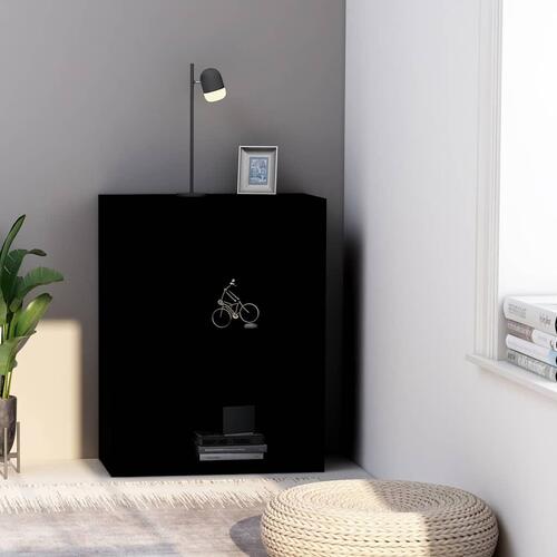 Bogreol med 2 hylder 60x30x76,5 cm konstrueret træ sort