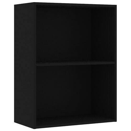 Bogreol med 2 hylder 60x30x76,5 cm konstrueret træ sort