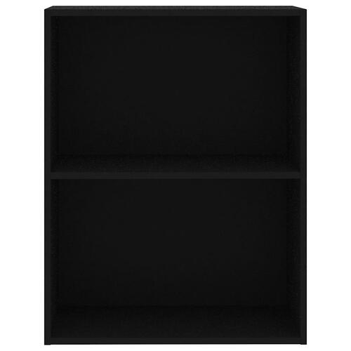 Bogreol med 2 hylder 60x30x76,5 cm konstrueret træ sort