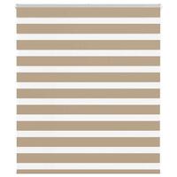 Zebragardin sandbrun 125x100 cm stofbredde 120,9 cm polyester