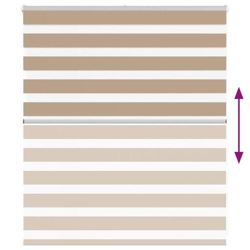 Zebragardin sandbrun 125x100 cm stofbredde 120,9 cm polyester