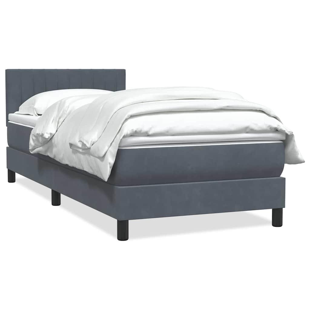 Kontinentalseng med madras mørkegrå 90x220 cm fløjl billede