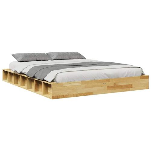 Sengeramme uden madras 140x190 cm Massivtræ Eg