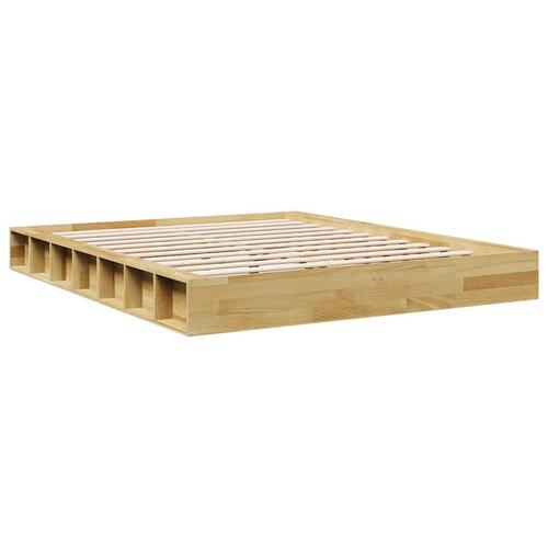 Sengeramme uden madras 140x190 cm Massivtræ Eg