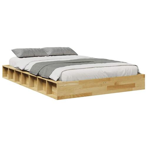 Sengeramme uden madras 120x190 cm Massivt træ Eg