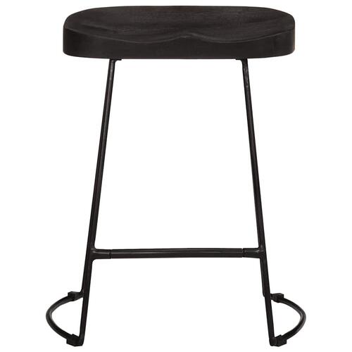 Barstole 2 stk. 46x38x52 cm massivt mangotræ sort