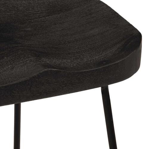 Barstole 2 stk. 46x38x52 cm massivt mangotræ sort