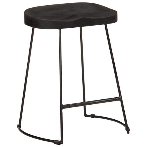 Barstole 2 stk. 46x38x52 cm massivt mangotræ sort