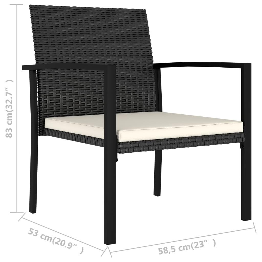 Havestole 4 stk. polyrattan sort
