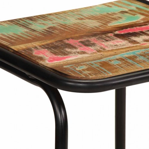 Barstole i massivt genbrugstræ - 2 stk., 46 × 35,5 × 70 cm, brun/sort