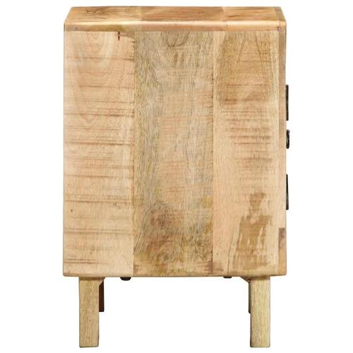 Sengeborde 2 stk. 40x32x46 cm massivt ru mangotræ