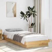 Sengeramme uden madras 75x190 cm Massivt træ Eg