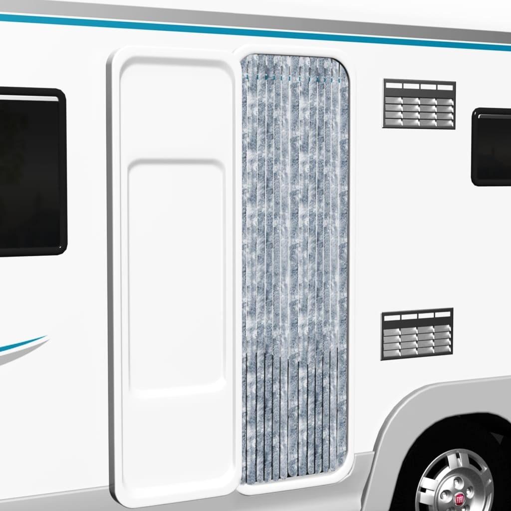 Insektgardin 90x200 cm chenille grå og hvid