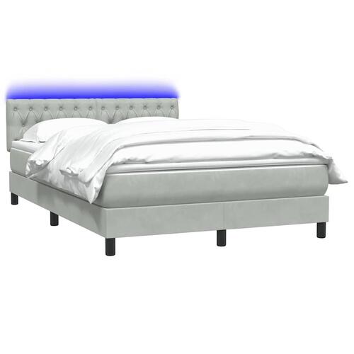 Kontinentalseng med madras 160x210 cm fløjl lysegrå