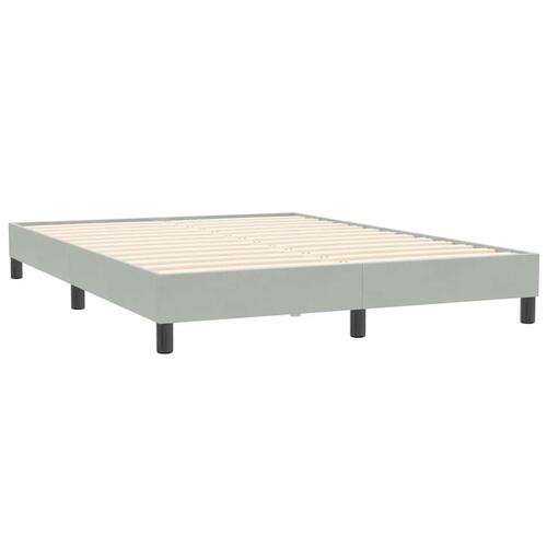 Kontinentalseng med madras 160x210 cm fløjl lysegrå