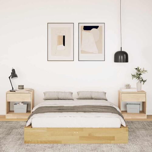Sengeramme uden madras 120x200 cm Massivt træ Eg
