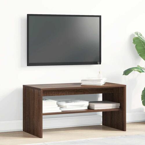Tv-bord 80x40x40 cm konstrueret træ brun egetræsfarve