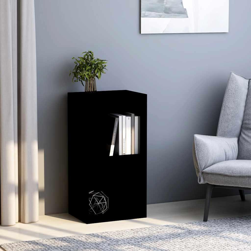 Bogreol med 2 hylder 40x30x76,5 cm konstrueret træ sort
