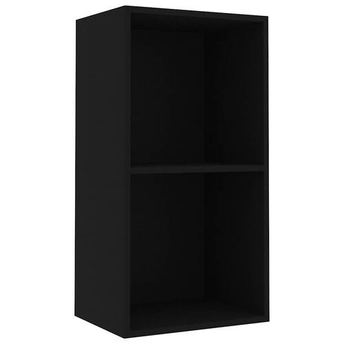 Bogreol med 2 hylder 40x30x76,5 cm konstrueret træ sort