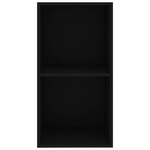 Bogreol med 2 hylder 40x30x76,5 cm konstrueret træ sort