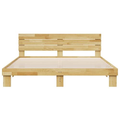 Sengeramme med hovedgærde uden madras 180x200 cm Massivt træ Eg