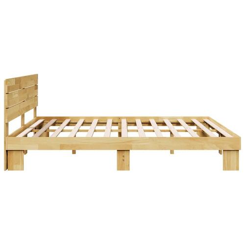 Sengeramme med hovedgærde uden madras 180x200 cm Massivt træ Eg