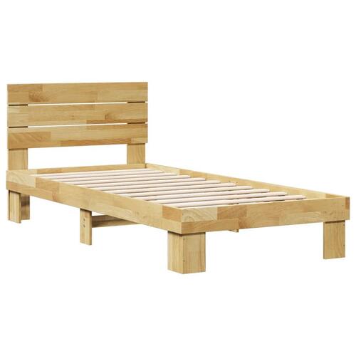 Sengeramme med hovedgærde uden madras 80x200 cm Massivt træ Eg