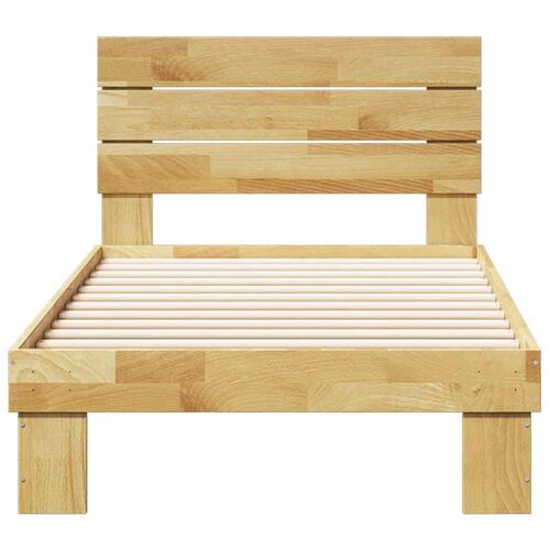 Sengeramme med hovedgærde uden madras 80x200 cm Massivt træ Eg