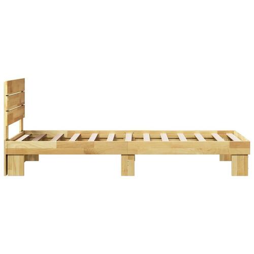 Sengeramme med hovedgærde uden madras 80x200 cm Massivt træ Eg