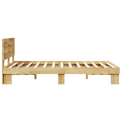 Sengeramme med hovedgærde uden madras 120x190 cm Massivt træ Eg