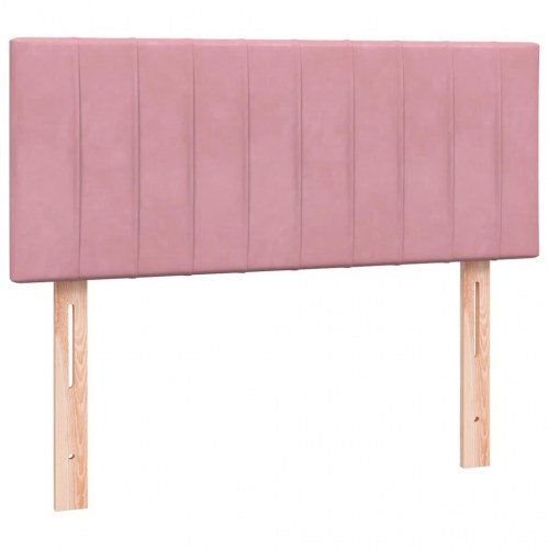 Kontinentalseng med madras 120×220 cm - velour, lyserød