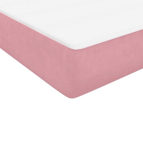 Kontinentalseng med madras 120×220 cm - velour, lyserød