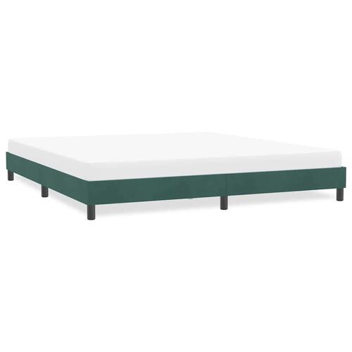 Sengeramme uden madras 180x220 cm fløjl mørkegrøn