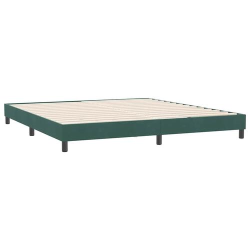 Sengeramme uden madras 180x220 cm fløjl mørkegrøn