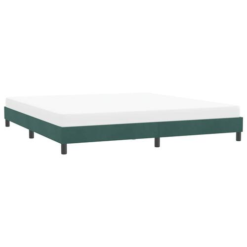 Sengeramme uden madras 180x220 cm fløjl mørkegrøn