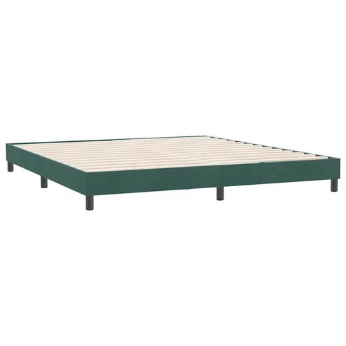 Sengeramme uden madras 180x220 cm fløjl mørkegrøn