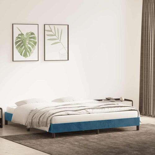 Sengeramme uden madras 180x220 cm fløjl mørkeblå