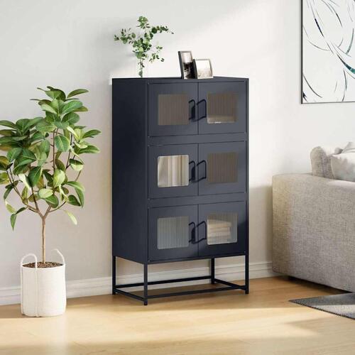 Højskab 68x39x123 cm stål antracitgrå