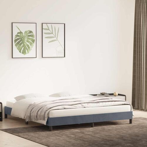 Sengeramme uden madras 180x220 cm fløjl mørkegrå