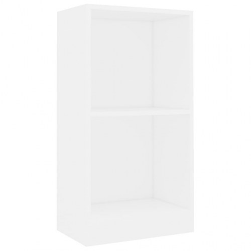 Bogreol i hvidt konstrueret træ - 40 × 24 × 75 cm, 2 niveauer