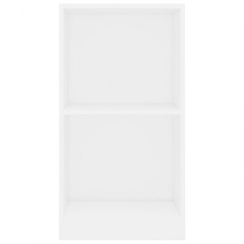 Bogreol i hvidt konstrueret træ - 40 × 24 × 75 cm, 2 niveauer