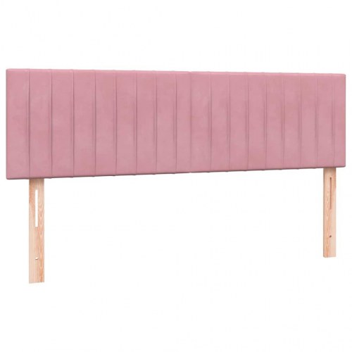 Kontinentalseng med madras 140×220 cm - fløjl, lyserød