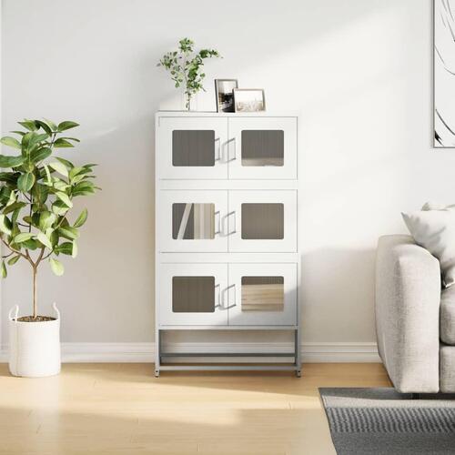 Højskab 68x39x123 cm stål hvid