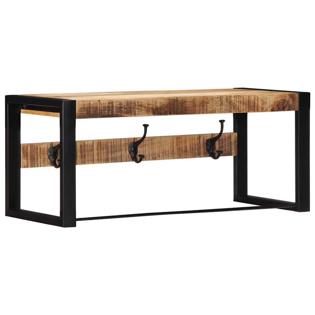 Knagerække 80x35x35 cm massivt ru mangotræ