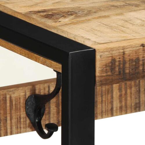 Knagerække 80x35x35 cm massivt ru mangotræ