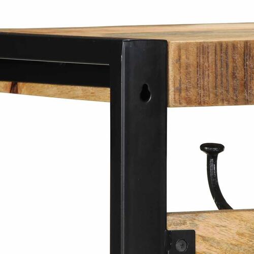 Knagerække 80x35x35 cm massivt ru mangotræ