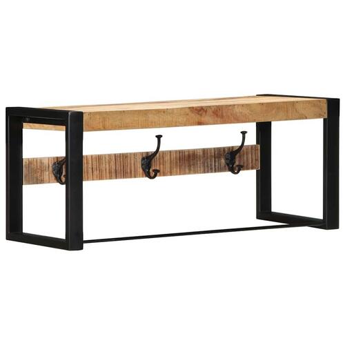 Knagerække 80x35x35 cm massivt ru mangotræ